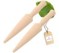 HOFMEISTER® Lot de 2 cornes de gaufres ou de plantes en bois, fabriquées en Allemagne, pour gaufres faites maison en un tour de main, accessoires de jardin, 24 cm