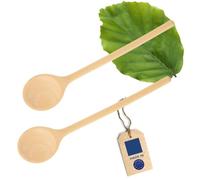 HOFMEISTER® Lot de 2 cuillères de cuisine en bois de hêtre, 35 cm, sans rayures dans les casseroles revêtues, résistantes à la chaleur et indéformables, fabriquées à la main dans l'UE (rondes)