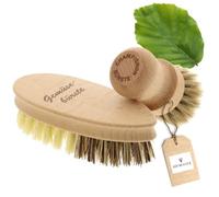 HOFMEISTER® Lot de brosses à champignons et à légumes - Pour nettoyer en douceur les champignons et les légumes, en crin de cheval doux, fibre & Union et bois de hêtre