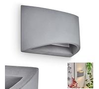 HOFSTEIN - Applique Braslo en béton gris, applique moderne avec effet lumineux, semi-circulaire, 1 flamme, 1 douille G9, applique intérieure avec effet up & down, sans ampoules