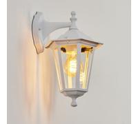 hofstein Applique murale d'extérieur Loria, applique murale descendante au look antique en métal/verre blanc/transparent, applique murale style maison campagne, lampe d'extérieur terrasse, E27, sans