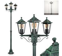 HOFSTEIN Candélabre Loria - Luminaire d'extérieur en métal/verre en noir/vert/transparent - Lampadaire maison de campagne / antique / rétro / vintage pour jardin, extérieur, terrasse, cour, max. 200