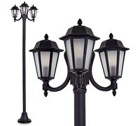 HOFSTEIN NATAL lampadaire jardin extérieur Électrique Blanc IP44 210 cm | Éclairage de chemin pour baliser les allées, trois lanternes en verre, aluminium moulé, douille E27, style campagne