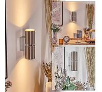 HOFSTEIN PASSA Applique murale haut et bas LED en métal moderne 3 W | Éclairage intérieur pour chambre, couloir, lumière blanc chaud 3000 K, flux lumineux de 250 lm, culot GU10