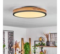 hofstein Plafonnier LED Salmi, plafonnier en métal/MDF/plastique anthracite/imitation bois/marron/blanc, Ø45 cm, 1800 lumens, 3000 Kelvin, 1 x LED 24 watts (incl.) IP20