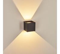 HOFSTEIN VERONIKA Applique murale extérieure LED anthracite IP54 carrée | Éclairage vers le haut et le bas, luminaire pour jardin, terrasse et façade, 290 lm, corps métallique, 3000 K