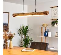 HOFSTEIN Winterthur Suspension en bois flotté LED longueur 80 cm Écru | Variation d’intensité par interrupteur mural, éclairage 3000 K, 1920 lm pour table de salle à manger, métal, 15 W
