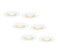 HOFTRONIC - 6x Nola LED Spot encastrable 68 mm Blanc - IP65 étanche pour salle de bain, salon et extérieur - 5W 480lm - 2700K extra blanc chaud - spot plafond - spot plafonnier- spot terrasse