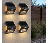HOFTRONIC - Applique murale solaire 1,5W 3000K IP65 Noir détecteur mouvement