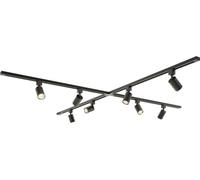HOFTRONIC - Kit système de rails 4 x 1 m 8 spots 2700K GU10 IP20 Noir