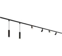 HOFTRONIC - Kit système de rails droit 2 x 1,5 m 6 spots 2700K GU10 Noir IP20