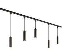 HOFTRONIC - Kit système de rails droit 2 x 1 m 5 spots 2700K GU10 Noir IP20