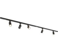 HOFTRONIC - Kit système de rails droit 2x1 m 5 spots 2700K GU10 IP20 Noir