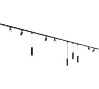 HOFTRONIC - Kit système de rails droit 4 m 6 spots 2700K GU10 Noir IP20