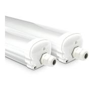 HOFTRONIC - Lot de 2 Réglette LED 120 cm - IP65 extérieur étanche - 36W 4230 Lumens - 4000K neutre blanc - Connectable - pour Cave, Garage, et l'entrepôt - Lampe Fluorescente LED étanche