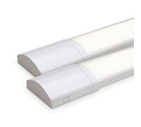 HOFTRONIC - Lot de 2 Réglette LED 60cm 18W Tube intégré 4000K neutre blanc 2520lm Super lumineux 30000h Lampe LED longue portée 600x74x25mm (LxBxH) Lampe de cave éclairage de garage - IP20 intérieur