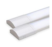 HOFTRONIC - Lot de 2 Réglette LED 60cm 18W Tube intégré 6500K lumière du jour 2520lm Super lumineux 30000h Lampe LED longue portée 600x74x25mm (LxBxH) Lampe de cave éclairage de garage