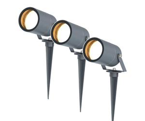 HOFTRONIC - Lot de 3 spots à piquer jardin LED GU10 4W 345lm 2700K IP65 Anthracite