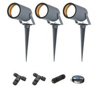 HOFTRONIC - Lot de 3 spots à piquet LED jardin GU10 4W 345lm 2700K Anthracite IP65