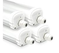 HOFTRONIC - Lot de 4 Réglette LED 150 cm - IP65 extérieur étanche - 48W 5760 Lumens - 4000K neutre blanc - Connectable - pour Cave, Garage, et l'entrepôt - Lampe Fluorescente LED étanche