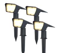 HOFTRONIC - Lot de 4 spots à piquet solaires Odessa 2W 300lm 3000K IP65 Noir