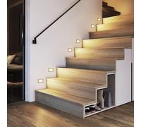 HOFTRONIC - Lot de 6 appliques murales LED 3W 3000K IP54 Acier inox