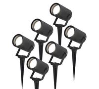 HOFTRONIC - Lot de 6 spots à piquer LED GU10 4W 345lm 6500K Noir IP65 Dimmable Inclinable