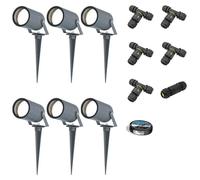 HOFTRONIC - Lot de 6 spots à piquer LED GU10 4W 6500K IP65 Anthracite