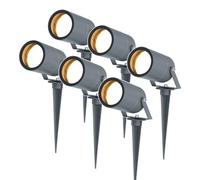 HOFTRONIC - Lot de 6 spots à piquet GU10 4W 345lm 6500K IP65 Anthracite