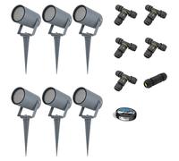 HOFTRONIC - Lot de 6 spots à piquet LED dimmable IP65 Anthracite ex U10
