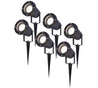 HOFTRONIC - Lot de 6 spots à piquet LED extérieur 4W 345lm 4000K IP65 Noir