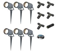 HOFTRONIC - Lot de 6 spots à piquet LED GU10 4W 4000K IP65 Anthracite