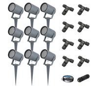 HOFTRONIC - Lot de 9 spots à piquer LED dimmable IP65 Anthracite ex U10