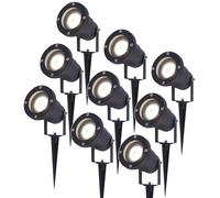 HOFTRONIC - Lot de 9 Spots à piquet LED 4W 345lm 4000K IP65 Noir Dimmable