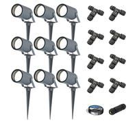 HOFTRONIC - Lot de 9 spots à piquet LED GU10 4W 345lm 6500K Anthracite IP65 Dimmable