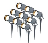 HOFTRONIC - Lot de 9 Spots à piquet LED GU10 4W 345lm 6500K IP65 Anthracite