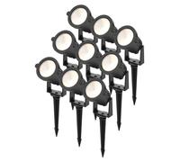 HOFTRONIC - Lot de 9 spots LED Piton 4,9W 425 lm 3000K IP65 Noir inclinable