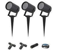 HOFTRONIC - Set de 3 Spots à piquer Spikey LED GU10 IP65 Noir dimmables