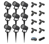 HOFTRONIC - Set de 9 spots à piquer LED dimmable IP65 Noir ex U10