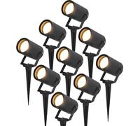 HOFTRONIC - Set de 9 spots à piquer LED dimmable IP65 Noir GU10 exclu