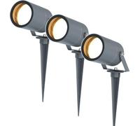 HOFTRONIC - Spot à piquer LED jardin 3x GU10 4W 345lm 4000K Anthracite IP65 Dimmable Inclinable