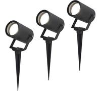 HOFTRONIC - Spot à piquer LED jardin 3x GU10 4W 345lm 6500K IP65 Noir