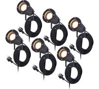 HOFTRONIC - Spot à piquer LED Sydney 4W 345lm 2700K IP65 Noir 6 pièces