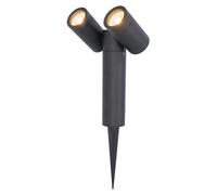 HOFTRONIC - Spot à piquet jardin double 8W 690lm 2700K IP65 Noir