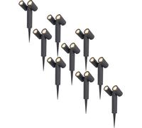 HOFTRONIC - Spot à piquet LED double Pinero 8W 690lm 4000K IP65 Noir