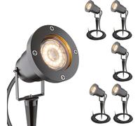 HOFTRONIC - Spot à piquet LED extérieur 20W IP65 GU10 Noir 6 pièces XL