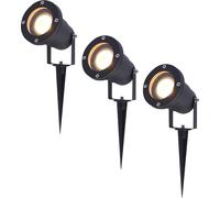 HOFTRONIC - Spot à piquet LED extérieur 4W 345lm 2700K IP65 Noir 3 pièces