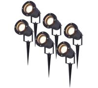 HOFTRONIC - Spot à piquet LED extérieur 4W 345lm 2700K IP65 Noir 6 pièces