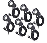 HOFTRONIC - Spot à piquet LED Sydney 4W 345lm 6500K IP65 Noir 6 pièces