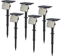 HOFTRONIC - Spot à piquet solaire 2W 200lm CCT 4 modes IP65 Noir 6 pièces